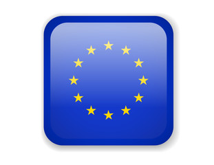 European Union Flag. Bright Square Icon on a white background