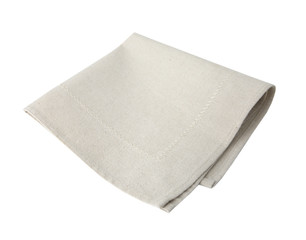 Beige cloth kitchen towel isolated.
