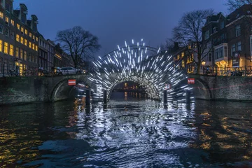 Papier Peint photo autocollant Amsterdam Festival des lumières d& 39 Amsterdam