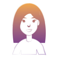 cartoon woman icon over white background, vector illustration