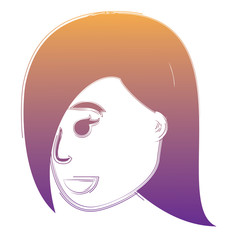 cartoon woman icon over white background, vector illustration