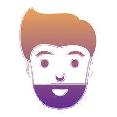 cartoon man with beard over white background, vector illustration