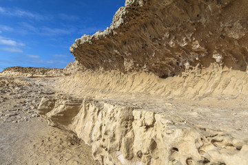 Fascinating limestones on the shore of Ajuy, Fuerteventura