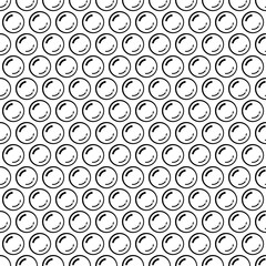 Black and white bubble wrap packing material seamless pattern, vector