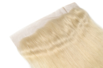 Straight bleached blonde human hair weaves extensions lace frontal