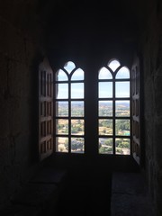 Fototapeta premium Old tower window looking outward