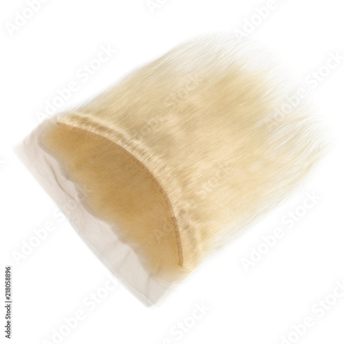 Straight Bleached Blonde Human Hair Weaves Extensions Lace Frontal