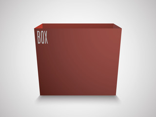 Blank red cube on white background. 3d box template. inscription box