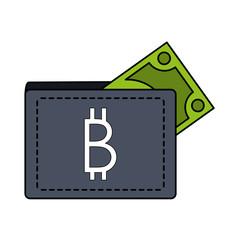 Bitcoin wallet symbol vector illustration graphic design
