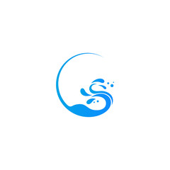 Abstract water wave logo, icon vector design element