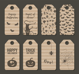 Carton halloween label tag set.