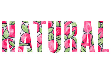 NATURAL word with fabric texture