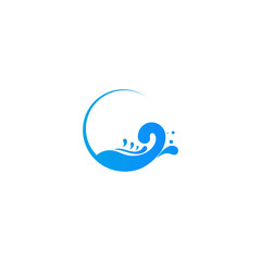 Abstract water wave logo, icon vector design element