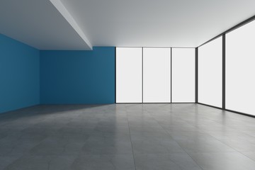 Empty room interior 3d rendering