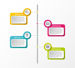 Fototapeta premium Colorful infographic with business icons. Vector.