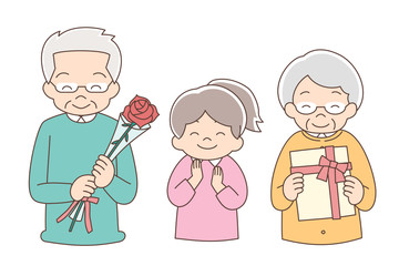 お祝い_上半身_老夫婦と孫2