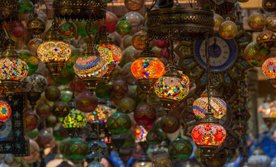 Arabian lamps at  Mutrah Souq, in Muscat, Oman