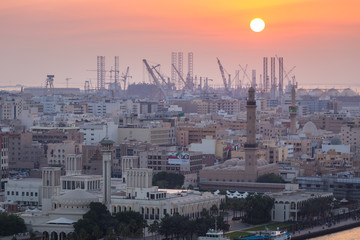 Panoramic view of Dubai from a Deira skyscraper