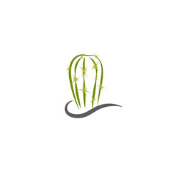 Simple abstract cactus logo, icon vector design element