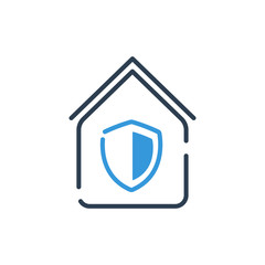 Line Art. Home security vector illustration
