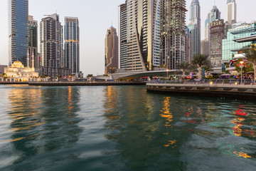 Fototapeta na wymiar Panoramic view of Dubai Marina, in UAE