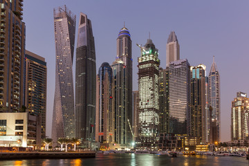 Obraz na płótnie Canvas Panoramic view of Dubai Marina, in UAE