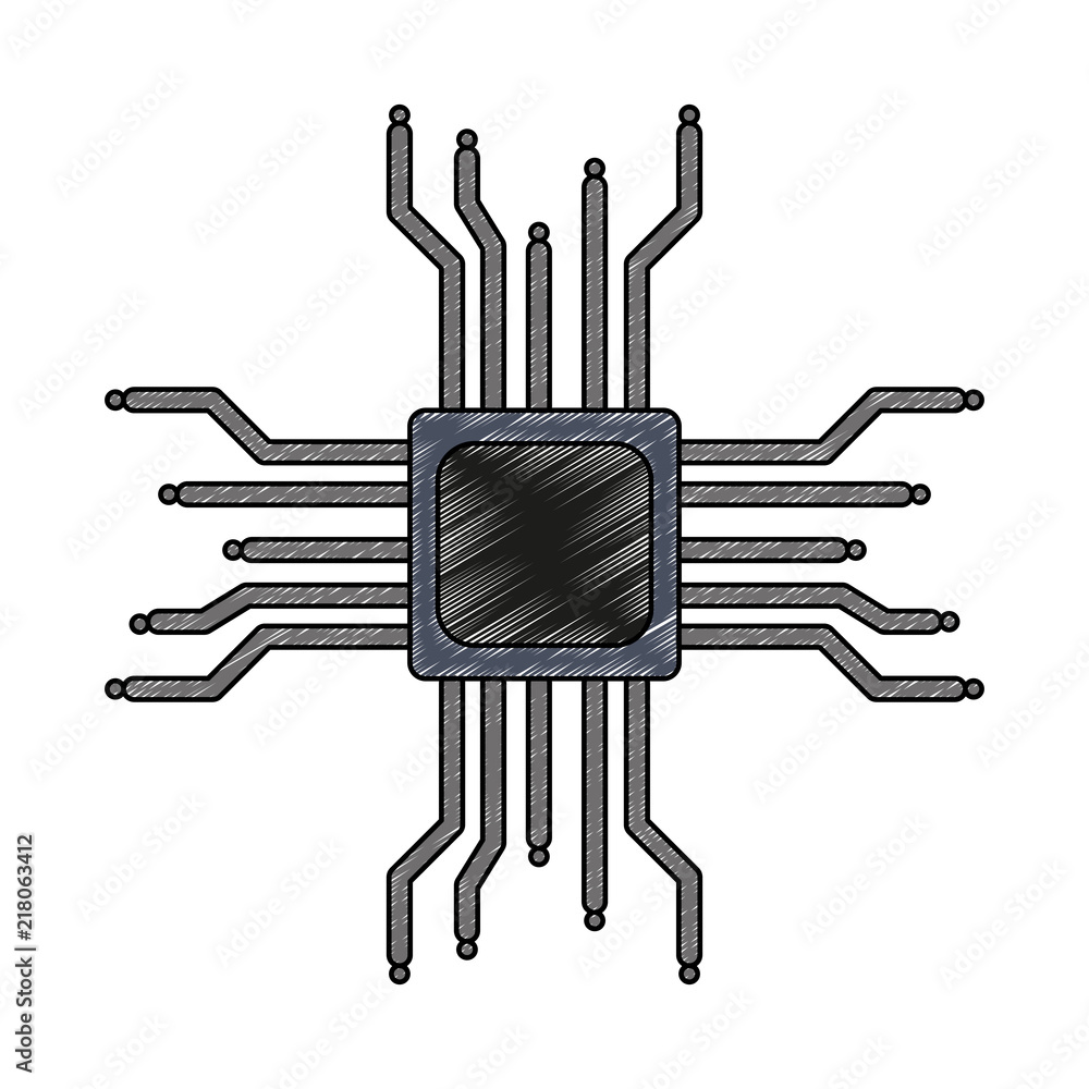 Poster microchip processor symbol vector illustration graphic design