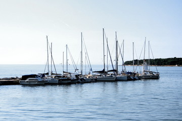 Fototapeta na wymiar sailing boats in Novigrad, Istria, Croatia
