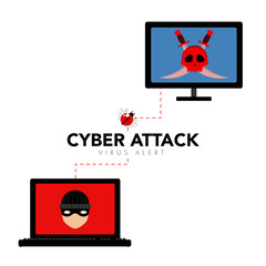 Cyber attack concept graphic design