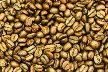Roasted brown coffee beans background