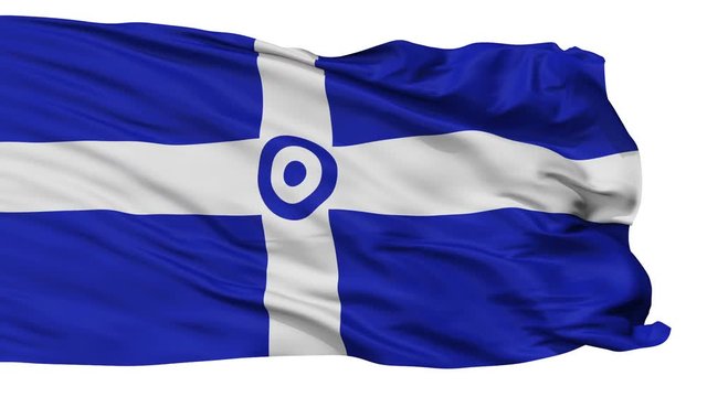 Hellenic Air Force 1973 1978 Flag, Isolated View Realistic Animation Seamless Loop - 10 Seconds Long