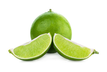 lemon lime on white background.