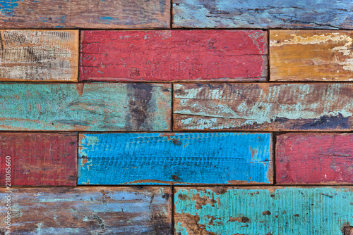 Creative Wood Background Patterned And Textures Of Room Interior Vintage With Colorful Wooden Tiles Art Of Color On Wall Weathered Painted Wood