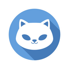 Cat head flat icon vector
