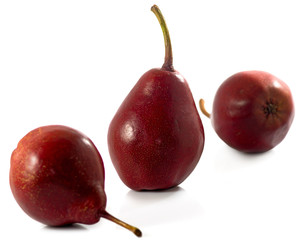 isolated image of three pears on white background