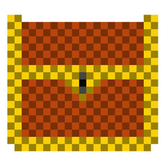 Pixelated wooden chest icon