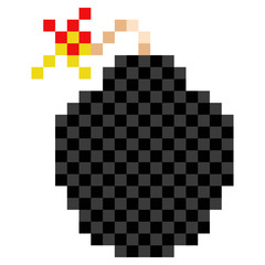 Fototapeta na wymiar Pixelated bomb icon