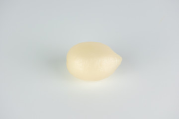 peel rambutan , red hairy skin fruit sweet and delicious thai famous tropical fruit on white background