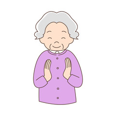 拍手_上半身_おばあちゃん