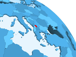 Obraz premium Kosovo on blue globe