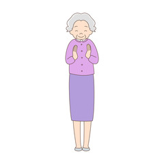 拍手_全身_おばあちゃん