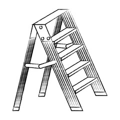 ladder icon over white background, vector illustration