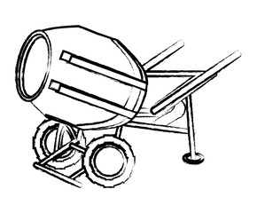 concrete mixer icon over white background, vector illustration