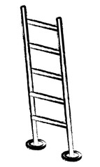 ladder icon over white background, vector illustration