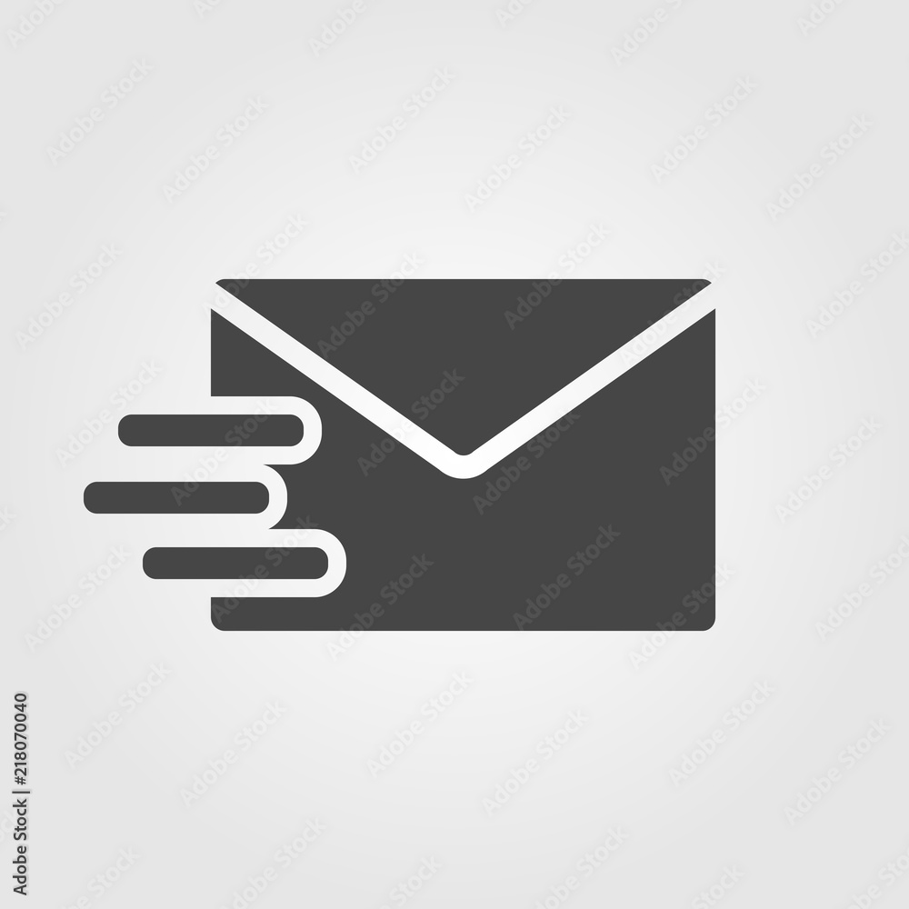 Aufkleber Sms icon flat style isolated on background. Sms sign symbol for web site and app design.