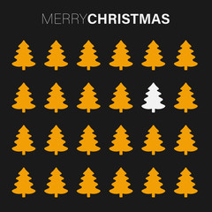 goldene Tannenbäume - Merry Christmas