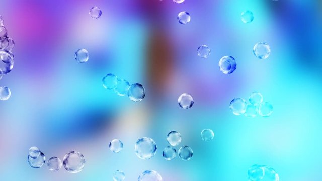 Motion bubbles on colorful abstract background