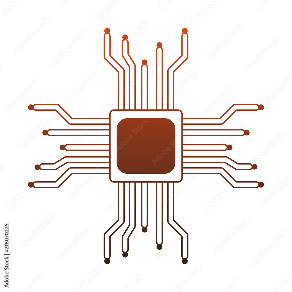 Poster microchip processor symbol vector illustration graphic design