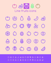 Line fruit icons