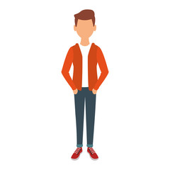 Young man cartoon avatar vector illustration graphic design